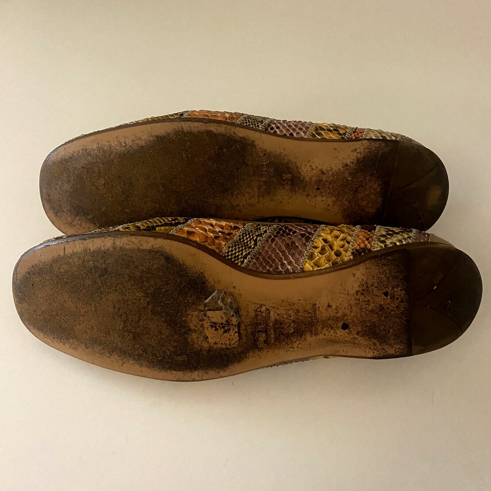Prada Ballet Flat Leather Snake Python Patchwork … - image 11